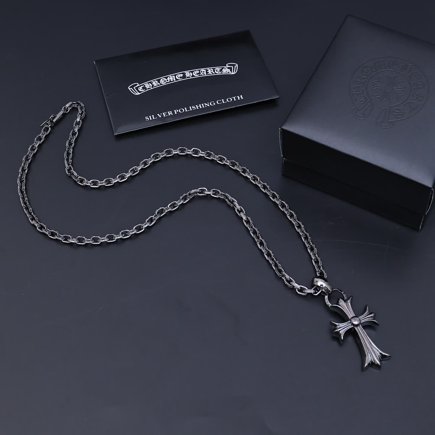Chrome Hearts CHRISTUS JEWELS Silver Cross Pendant with Chain